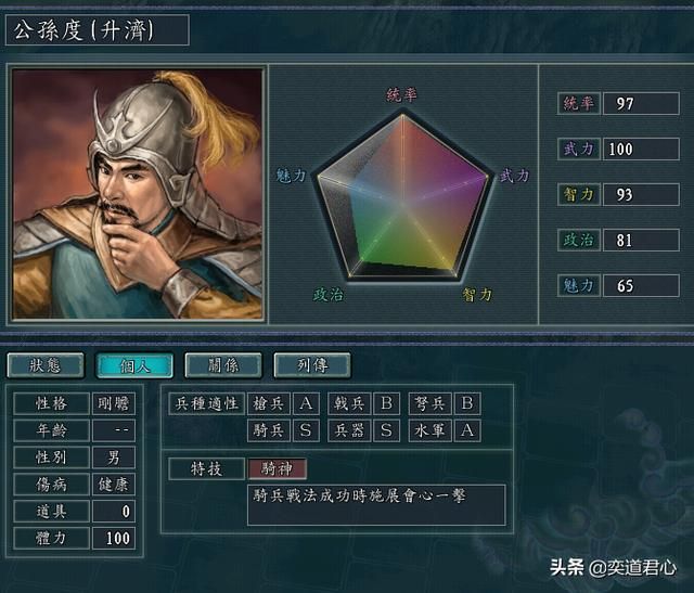 三国志11公孙度家族有哪些能臣（四位公孙家族极限培养属性一览）