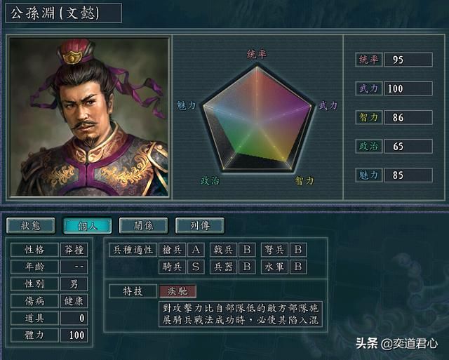 三国志11公孙度家族有哪些能臣（四位公孙家族极限培养属性一览）