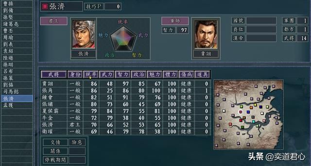 三国志11娇妻炫耀战剧本介绍（六大势力武将及地盘一览）