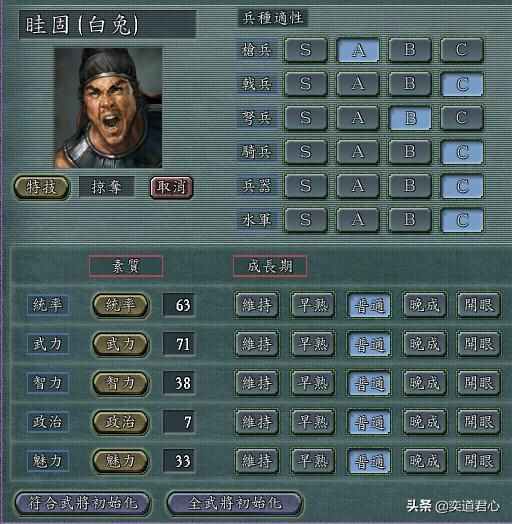 三国志11张杨手下能臣如何培养（张杨五将极限培养属性一览）