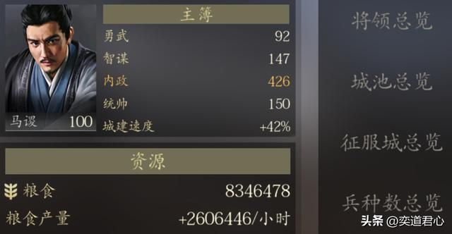 三国游戏《王者之心》十大兵种的粮食消耗量排行榜