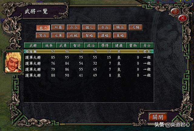 三国志9“一代天骄”章节六大势力综合国力究竟如何？
