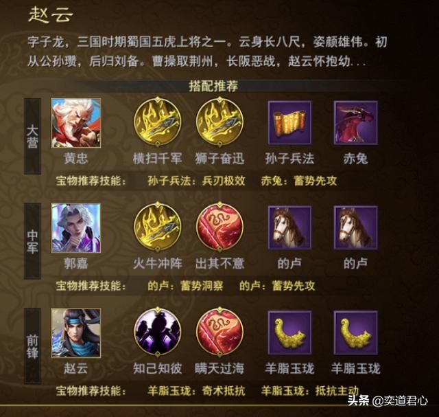 率土之滨赵云各站位的适应性表现全能且均衡