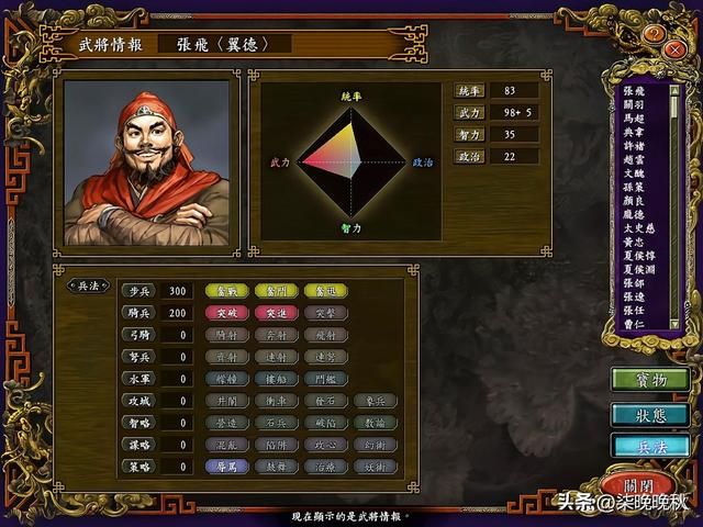 三国志系列1代到14代，张飞可以冲锋陷阵却不适合统帅