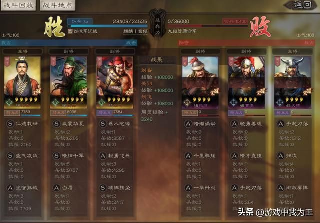 三国志8：打仗10队人马，最佳阵容选这几人！