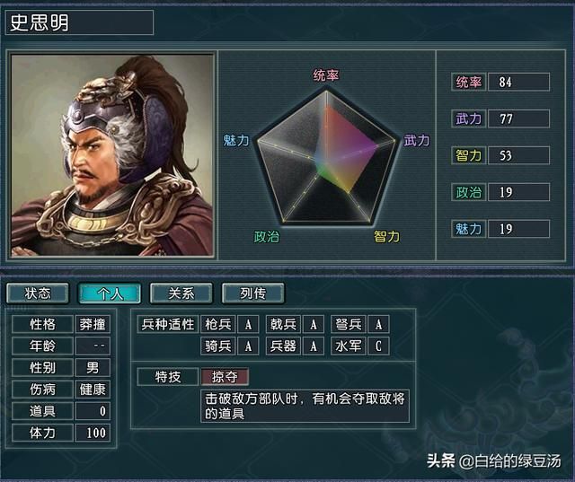三国志11血色衣冠中原本很强但是在双高模式下却很鸡肋的特技