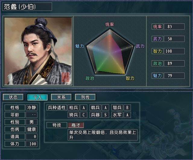 三国志11血色衣冠：高属性小透明武将大盘点