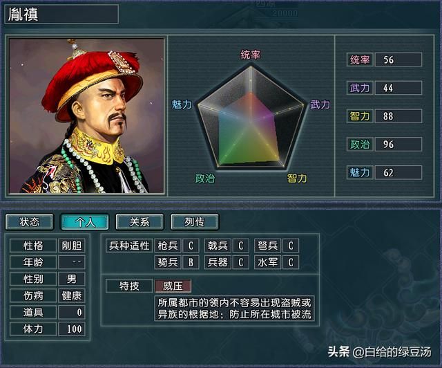 三国志11：游戏中另类的名将“专属”特技（血色、逐鹿）
