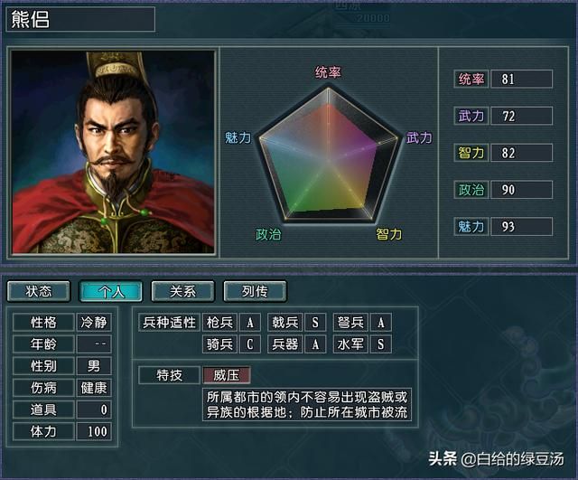 三国志11：游戏中另类的名将“专属”特技（血色、逐鹿）