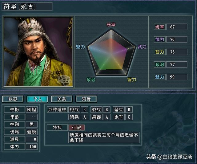 属性限定武将？三国志11：特殊属性代表武将大盘点