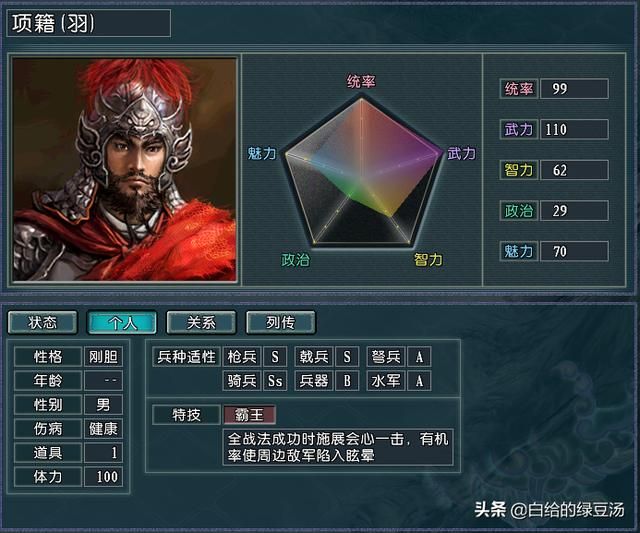 属性限定武将？三国志11：特殊属性代表武将大盘点
