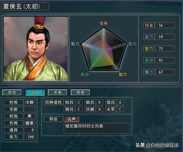 三国志11：地位尴尬的武将，特技与五维属性完全不搭