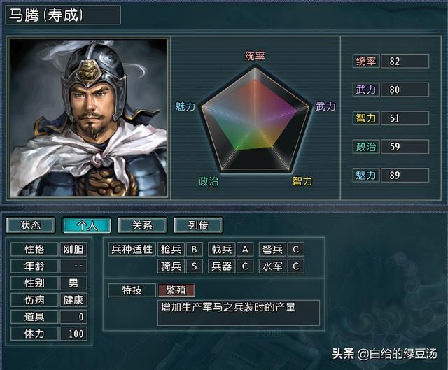 三国志11：地位尴尬的武将，特技与五维属性完全不搭