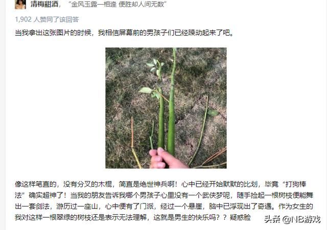 男孩子用木棍玩耍，女孩感到困惑