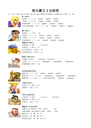 街霸2出招表她的倒钩攻击怎么出