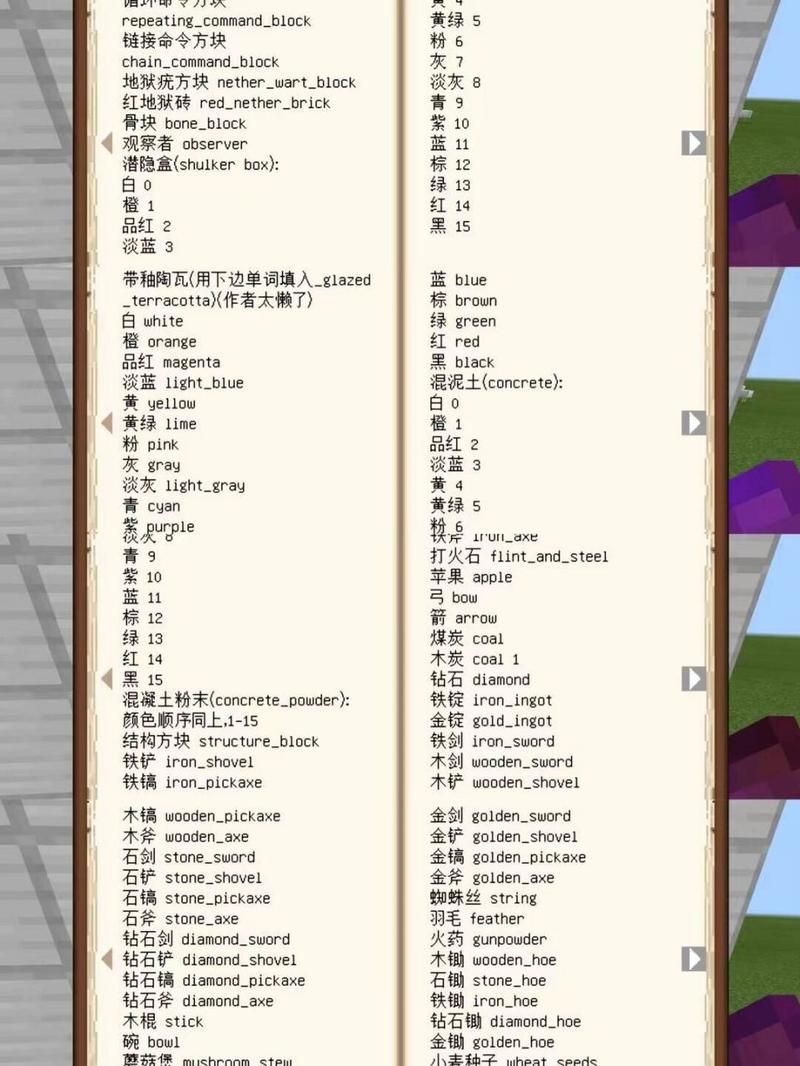 我的世界方块id大全图鉴哪个网站最全