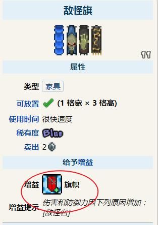 泰拉瑞亚旗帜buff效果具体多少放置旗帜就能获得BUFF加成吗