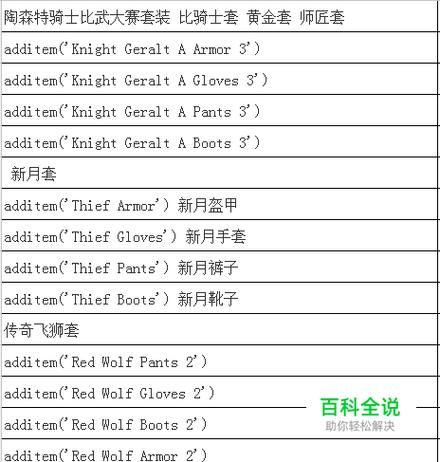 巫师3飞狮套装代码巫师3控制台代码怎么用