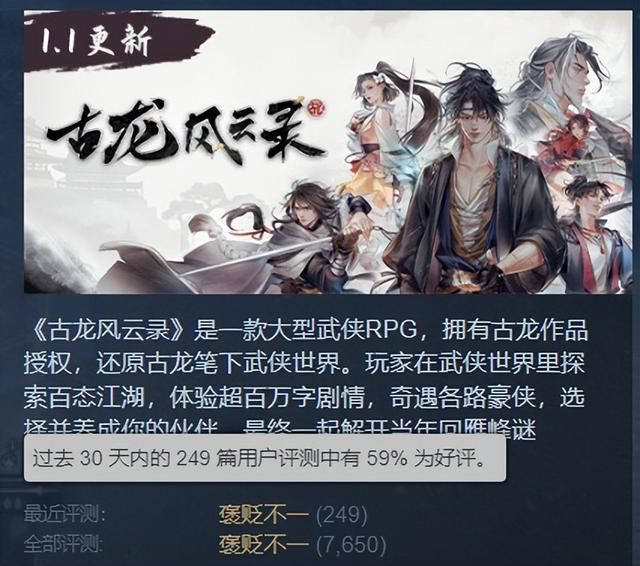 2024年用情怀换销量的国产武侠新游卖不动了？发售两个月提桶跑路