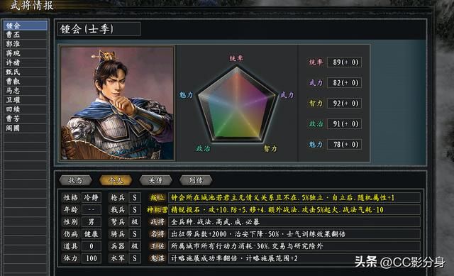 三国志11惊鸿：玩家之友，董卓之父：钟会