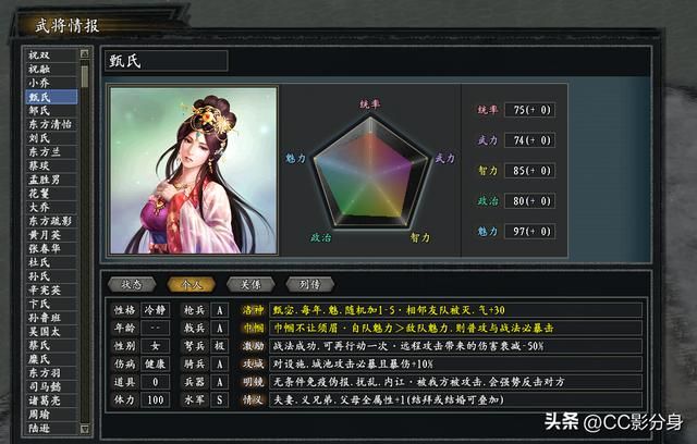 三国志11惊鸿：洛神甄宓，攻防兼备