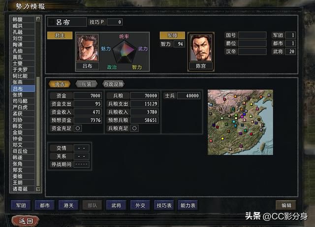 三国志11大浪淘沙5.0;我叫太原吕布，为啥我是3星势力？