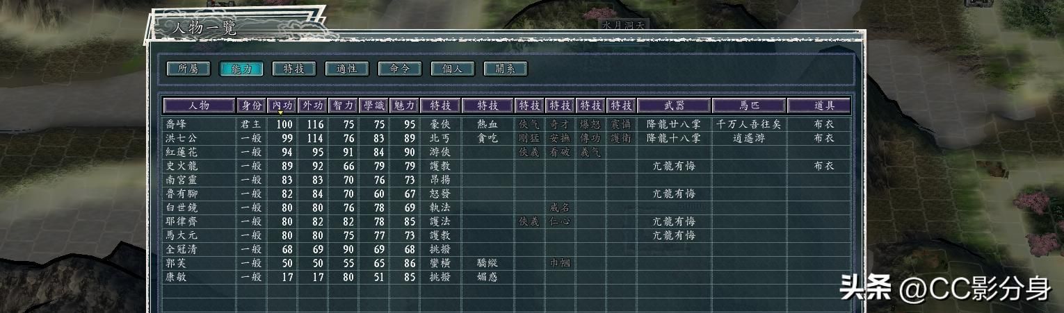 三国志11侠骨留香河洛版：丐帮实力综合分析