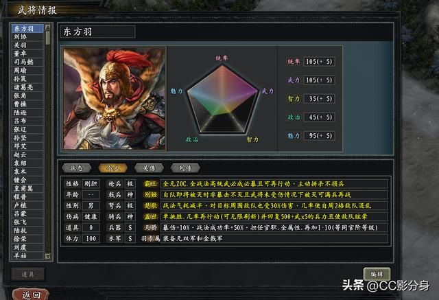 三国志11惊鸿：穿越大将项羽的强度
