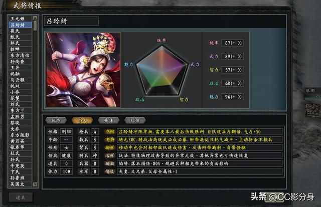 三国志11惊鸿：游戏中的5大名花