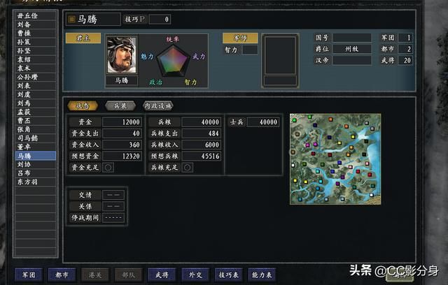 三国志11惊鸿：武威马家，终可一统西凉
