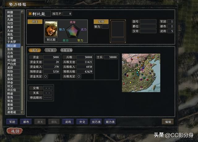 三国志11大浪淘沙5.0：漠北王者柯比能
