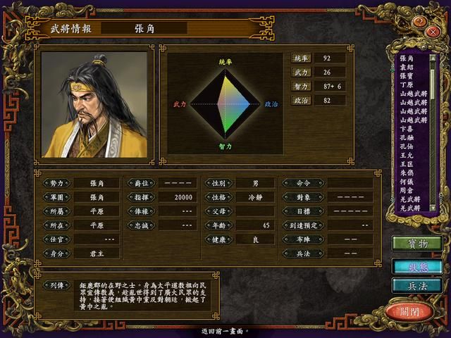 三国志9：玩了快二十年了，但有些君主从来没用过。