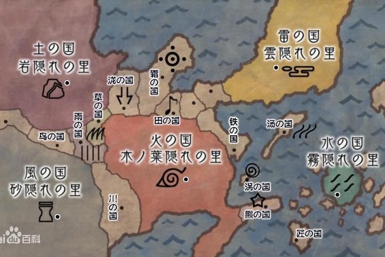 火影忍者地图详解：五大国地理位置大揭秘