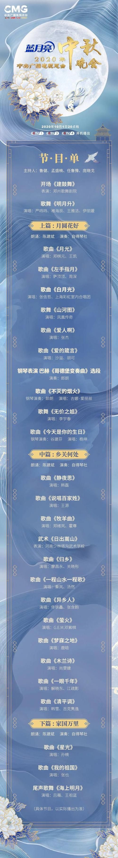 2020中秋晚会节目单：揭秘精彩节目及幕后故事