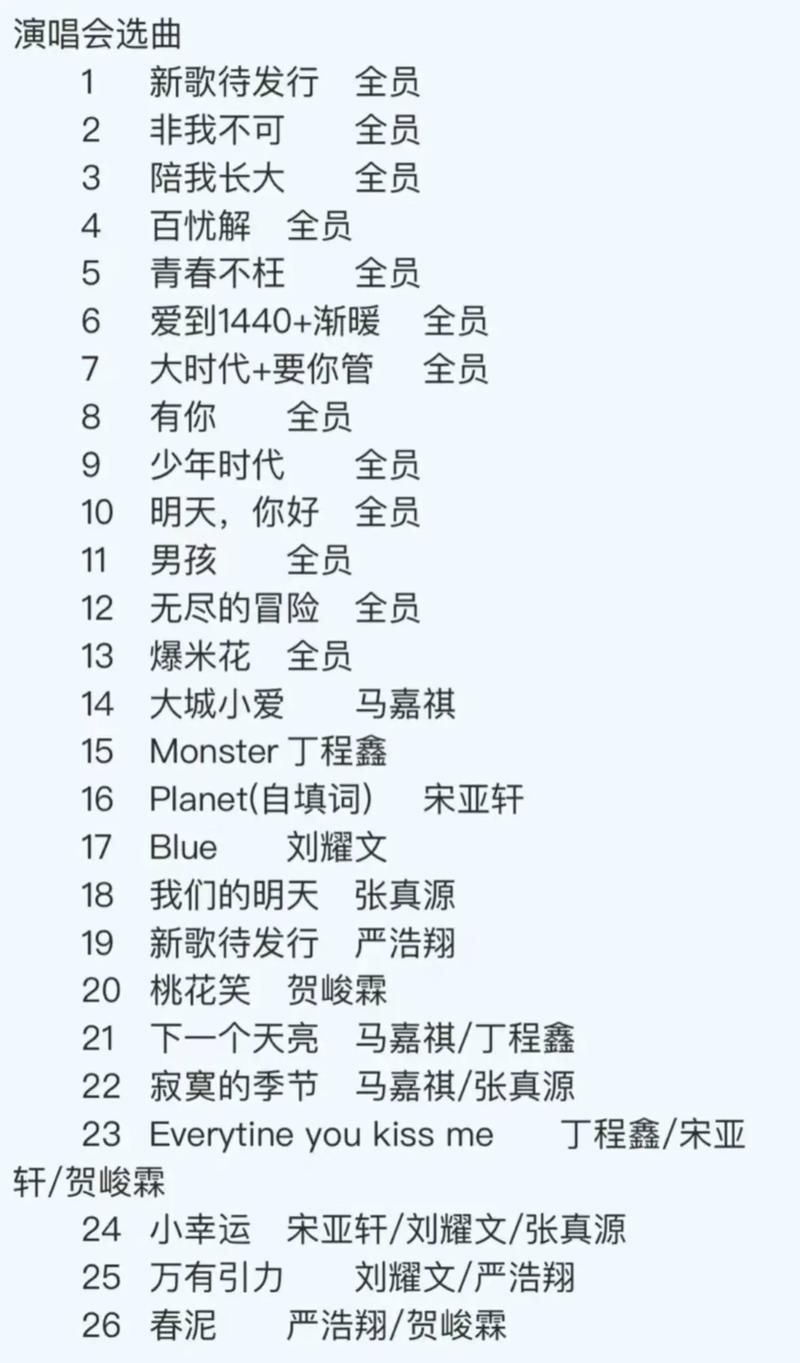 2024跨年演唱会节目单抢先看精彩不容错过