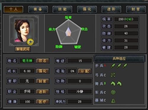 七雄争霸武将成长属性详解 哪些武将值得重点培养